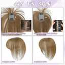 Hair Toppers for Women Real Human Hair-3603D Topper with Bangs for Thinning Hair Clip in Bangs with Upgraded Silk Base Perfect for Daily Wear,46 Brown