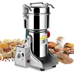 750g Grain Mill, flour mill grinder for home, Electric Stainless Steel Grain Grinder for Wheat, Spices, coffee,Corn and Other Dry Food Grinders for Kitchen (750g Swing Type)