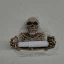 OwnMy Skull Toilet Paper Holder Wall Mount Toilet Tissue Roll Paper Storage Holder Skeleton Tissue Towel Shelf Rack - Bathroom Resin Tissue Roll Holder Wall Decoration for Halloween Ghost Festival