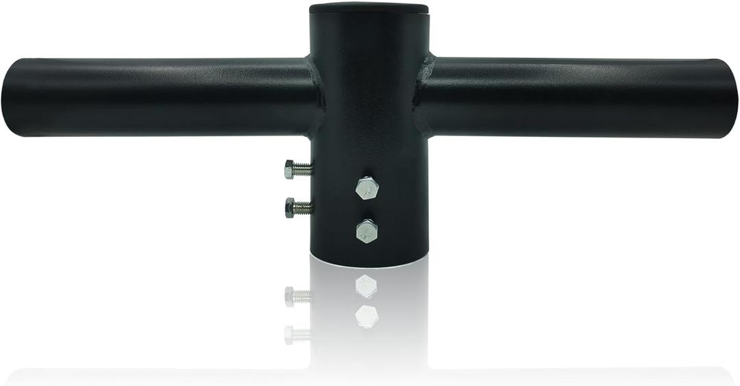 180 Degree Double Spoke Tenon Slip Adapter for 3 inch Round Pole, Heavy Duty Twin Horizontal 2-3/8 Slip Fitter Adapters Mounting Bracket for Parking Lot Light, Led Shoebox Lights, Street Light