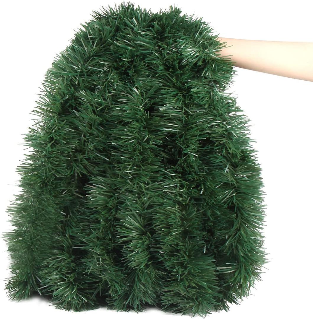 Christmas Garland Decoration Green Hanging Ornament Realistic Faux Twigs for Holiday Home Decor for Walls Doors and Parties