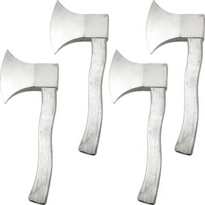 4 Pack Halloween Foam Axe Toy Fake Hatchet Realistic Axe Prop for Halloween Costume Cosplay Party Favor, Silver (Color Set 3)