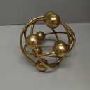 6-inch Metal Round Orbital Sphere with Golden Orbit Balls, Decorative Gold Sphere Sculpture for Home Table Shelf Decor