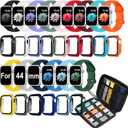 15 Pack Compatible with Apple Watch Bands 40mm 41mm 42mm 44mm 45mm 46mm Women Men, Watch Screen Protector Case&Organizer for iWatch Series 11 10 9 8 7 6 5 4 SEMultiple Sizes, Select the Right Size