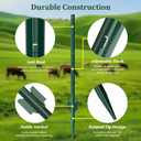 Metal Fence Posts 5 FT Black – Heavy Duty U Post & T Post for Wire Fencing, Rustproof Powder-Coated Steel Fence Stakes, No-Dig Fence Posts for Farm, Orchard, Yard & Temporary Fencing