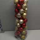 45Pcs 6cm/ 2.36inch Christmas Balls Glitter Christmas Tree Ornaments Hanging Christmas Home Decorations for Home House Bar Party (Red/Gold)