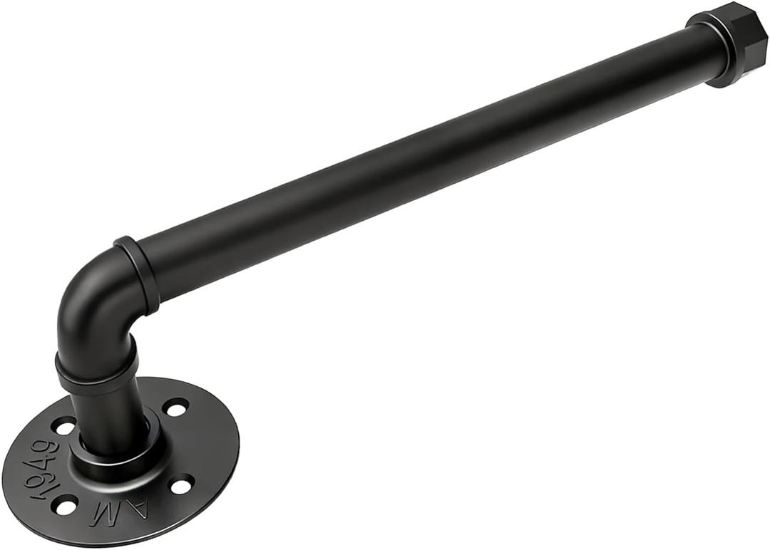 Wall Mount Industrial Paper Towel Holder, Heavy-Duty Retro Country Paper Towel Holder for Kitchen, Bathroom, Bedroom, and Outdoor Use, Black, 13 Inch (1 Pack)