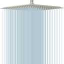BESy 16 Inch Rain Shower Head, 16" Square Rainfall & High Pressure Stainless Steel Bath Shower Head, 1/16" Ultra Thin, Waterfall Full Body Coverage with Silicone Nozzle, Non Fingerprint Brushed Finish