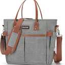 MAXTOP Lunch Bag Women for Work Insulated Thermal Lunch Box with Wide-Open Pocket Reusable Leakproof Cooler Bags with Removable Shoulder Strap for Teacher Nurse Office Picnic Travel Grey (Large)