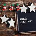 Jetec 12 Pieces Christmas Wooden Star Ornaments Blank Cutout Stars Sign Rustic Wooden Farmhouse Hanging for Christmas Tree Ornaments Decorations(White)