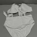High Waisted Underwire Bikini Sets - Women 2025 Two Piece Swimsuits Halter Bathing Suits with Tummy Control Bottom (White, L)