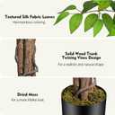 6.2ft Ficus Artificial Trees with 3 Natural Curved Trunks, 74" Tall Lush Faux Tree for Home Decor Indoor, Green Lifelike Fake Ficus Tree Artificial Plants