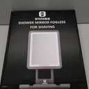 Shinowa Heated Shower Mirror Fogless for Shaving, 360° Adjustable Lighted Shower Mirror with 3 Color Modes, Rechargeable Anti Fog Shower Shaving Mirror with Large Storage Tray & Razor Holder, Black