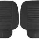 zipelo 2 Pack Car Seat Covers for Front Seats, Breathable Leather Cushion Protector, Anti-Slip Driver Seat Padded with Storage Pockets, Auto Interior Decoration for Most Vehicles (Black)