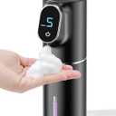 Automatic Soap Dispenser,Kitchen Bathroom Foaming Soap Dispenser,USB Type-C Rechargeable,Long Battery Life,Hands-Free Touchless,5-Level Adjustable,320ML 10.8OZ,IPX6-Waterproof (Foam-Black)