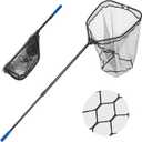 Long Collapsible Landing Net, Large Fishing Net with Telescoping Handle, Foldable, Extendable, Lightweight & Strong, Fish Net with Fish-Friendly Mesh for a Safe Release