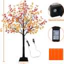 Lighted Eucalyptus Tree, 4FT Fall Tree With 48 Lights, Artificial Autumn Light Up Decorations for Home Indoor Outdoor Decor