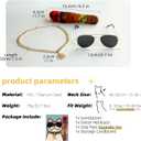 2 x Funny Dog Sunglasses and Gold Chain Toys Set, Cuban Link Necklace with Dollar Sign Charm, Puppy Cat Superstar Costume Outfits Accessories for Boy Small Medium Dogs(Dog)