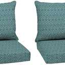 Arden Outdoor Deep Seat Cushion Set, 2-Pack, 24x24, Alana Tile | Outdoor Sofa, Couch, Conversation Set, Weather-Proof, Rain-Proof, Fade Resistant for Chair, Mold and Mildew Resistant
