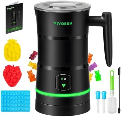 VIVOSUN Gummy Maker Machine, Hands-Free Candy Maker, Oil Infused Edible Mixer with Dual Rotor, Food-Grade Stainless Steel Pot and Silicone Molds, for Gummies Bear, DIY Candies, Party Treats