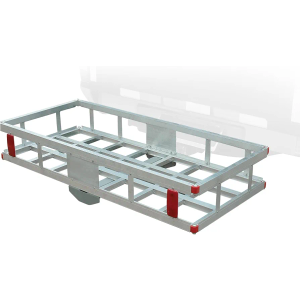 Rockland Aluminum Hitch Cargo Carrier, 500 LBS Capacity, 47.2" x 20.6" x 6.6", Fits 2” Receiver, Silver, Trailer Hitch Mount for RVs, Pickups, Trucks, Cars, Vans, ATVs, UTVs, SUVs