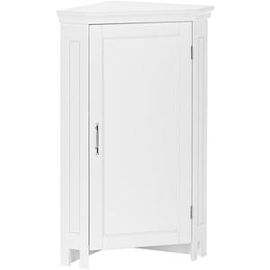 RiverRidge Somerset Corner Floor Bathroom Cabinet with Adjustable Shelf, Satin/Mirror Handles, Painted MDF, Maximizes Space in Small Bathrooms, 20.5" W x 14.5" D x 32" H, One Size
