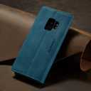 UEEBAI Wallet Case for Samsung Galaxy S9, Premium PU Leather Case Vintage Matte Wallet Flip Cover [Card Slots] [Magnetic Closure] Stand Function Folio Shockproof Full Protection for Galaxy S9 - Blue