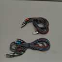 4 in 2 Multi Charging Cable, USB A/C Cable with Dual Type-C/IP/Micro USB, Travel Charger for Multiple Devices, Phone Charger Cord for iPhone 17/16/15/14, Galaxy, Android Tablet Pad (2Pack 5FT) (Gray&Gray&Blue&Red)