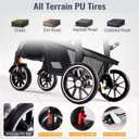 Baby Stroller, 2-in-1 Reversible Toddler Seat with Lie-Flat Mode, Foldable Infant Stroller with Canopy, One Button Brake, Adjustable Handle, Newborn Pushchair (Black B)