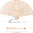 6 PCS Wooden Folding Fans Handheld Vintage Wood Hand Fan Foldable Chinese Sandalwood Fans with Tassels for Women Wedding Favors Baby Shower Party Gift