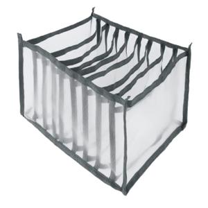Collapsible Wardrobe Clothes Organizer Mesh Divider Clothes Storage Box Closet Organizer Organizers,Gray T-Shirt Skirt 9 grids, 3 Pack