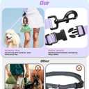 Hands Free Dog Leash, 8.2ft Multifunctional Crossbody Rope with Explosion-Proof Handle and Adjustable Training Hands Free Leash for Dogs Walking(Purple)