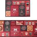 2 Piece Coffee Kitchen Rugs Set,Non Skid Washable Kitchen Mats for Floor,Kitchen Sink Runners Home Decor Essentialss(Coffee)