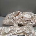 CozyLux Satin Sheets Queen Size Bed Set - 4 Piece Silky Queen Sheet Set, Luxury Beige Queen Sheets with Smooth and Soft Microfiber, Includes 1 Fitted Sheet, 1 Flat Sheet and 2 Pillowcases