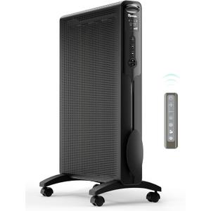 Reekie Convection Panel Space Heater, 1500W Electric Mica Infrared Heaters for Indoor Use Large Room Heater with Smart Thermostat, Remote, 24h Timer, Quite Whole Room Heater for Bedroom Office Garage