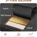 Nightstand with Fabric Bins, Bedside Furniture, Night Stand, End Table Nightstand Storage Tower Unit Organizer with 2 Fabric Bins for Living Room (Black)