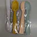 Vicloon Silicone Baby Feeding Spoons - 4 PCS First Stage for Infants, Ultra-Durable & Chewproof, Dishwasher Safe Baby Utensils (Gray Green Pink)