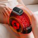 3D Knee Massager with Heat and Red Light Therapy, Wireless 5000mAh Heated Knee Brace Massager for Pain Relief, 5-Level Intensity & 3-Mode Vibration & 3 Heat Settings for Joint Pain Relief Black