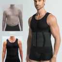 3 Pack Compression Shirt Men Slimming Body Shaper Tummy Control Vest Workout Tank Top Shapewear, L