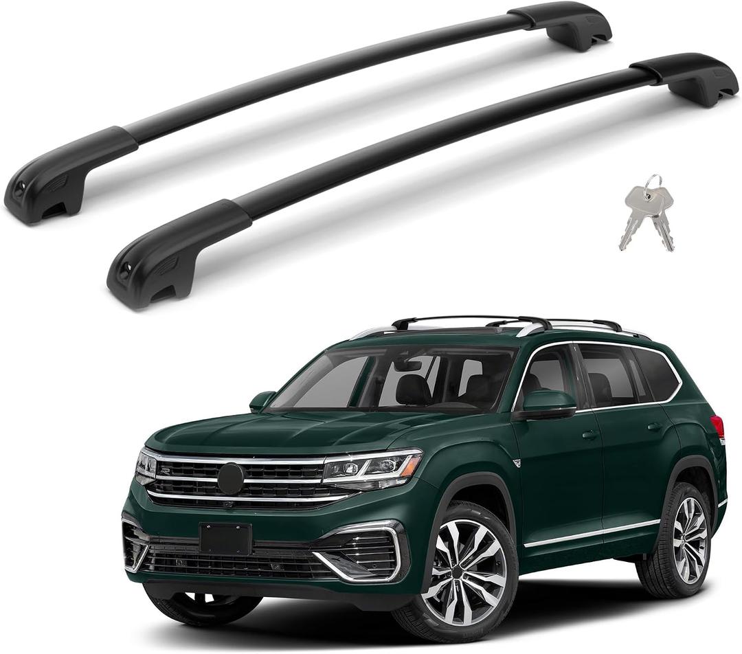 300LBS Lockable Roof Rack Cross Bars Compatible with 2017-2026 VW Atlas, Heavy Duty Aluminum Crossbars CrossBars for Cargo Luggage Kayak Bicycles Canoe