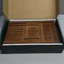 Realgulf Bamboo Bathtub Tray, Bath Caddy with Wine Glass Holder, Phone Dock & Book Stand | Hands-Free Reading & Ultimate Spa Relaxation Experience-Brown