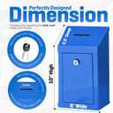 Metal Donation Box-Suggestion Box with Slot and lock-Cash Lock box for Money-Secure Drop Box-Comment and ballot voting box-comes with pre-drilled holes for easy wall mounting 10 X 6 X 2.5"(Blue)