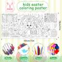 3 x Easter Giant Coloring Tablecloth 72 x 31 Inch Jumbo Paper Coloring Activity Poster Happy Easter Party Decorations for Family Classroom Games Coloring Table Cover