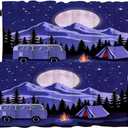 Batmerry Adventure Camping Kitchen Valances Half Window Curtain, Rv and Camping Camper Van Kitchen Tiers for Windows Bedroom Heat Insulated Drapes for Home Decor Reducing The Light,Set of 2