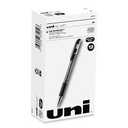uni-ball Signo GRIP Gel Pen, Stick, Medium 0.7 mm, Black Ink, Silver/Black Barrel, Dozen,  Dozen