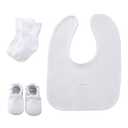 Baptism Gifts Set for Boys and Girls,White Embroidered Cross Bibs Christening Shoes and Socks for Baby Infant,Catholic Baptism Outfit Gifts for Boys Girls,Christening Outfits for Bautizo Niño Niña