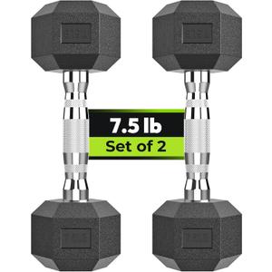 HANDBODE Hex Dumbbell Set, 2.5-65 lb Rubber Encased Exercise & Fitness Dumbbells, Weights Dumbbells Set of 2, Hand Weight for Strength Training
