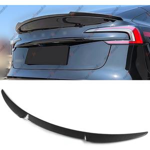 Rear Spoiler Compatible with 2024-2025 Tesla Model 3 Highland, MV Style Duckbill Trunk Exterior High Kick Tail Deck Lid Splitter Wing Lip (Carbon Fiber Pattern)