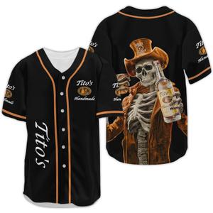 Vodka Baseball Jerseys Alcohol Shirts for Men Women Whiskey Shirts Alcohol Baseball Jersey (Black, XL)