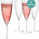 Clear Plastic Champagne Flutes, 96 PCS Disposable Reusable Cocktail Cups for Home Daily Life Party Birthday Wedding Toasting Drinking Champagne (6 oz)